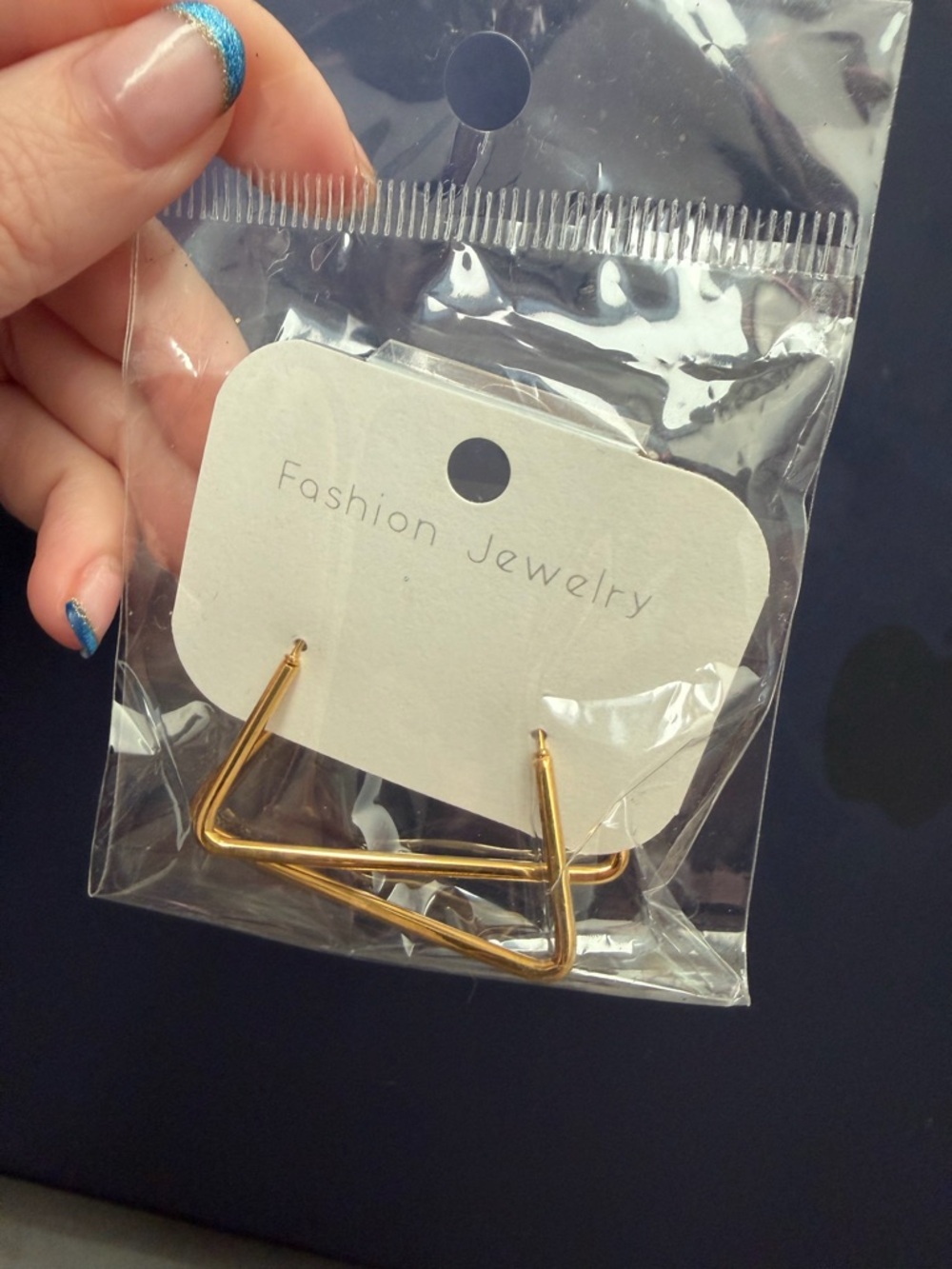Pol Atteu Gold Trianglar Hoop Earrings - Fashion Jewelry
